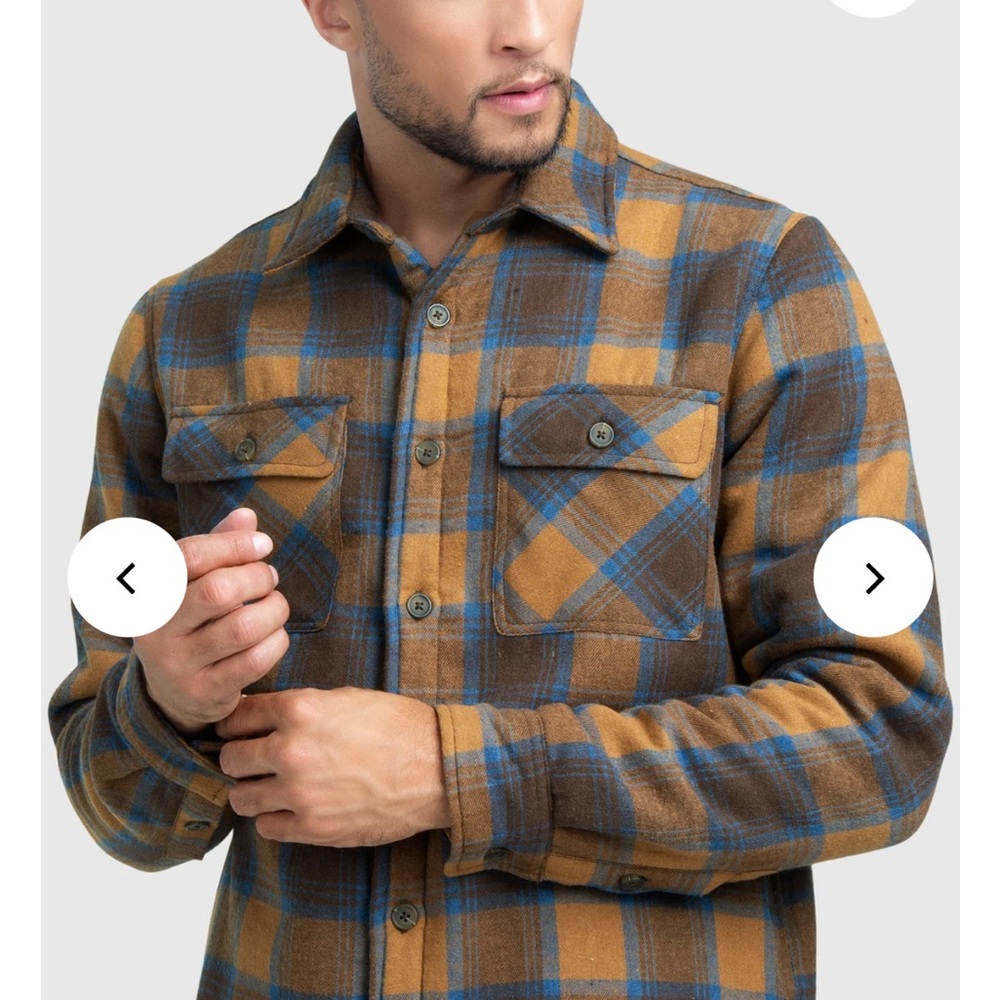 Men's Plaid Jacket - Brown and Blue